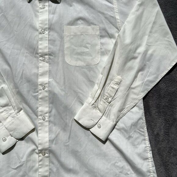 Daniel Ellissa Men's 17.5 Solid Ivory‎ Dress Shirt With Convertible Cuffs 36-37 - Picture 3 of 10